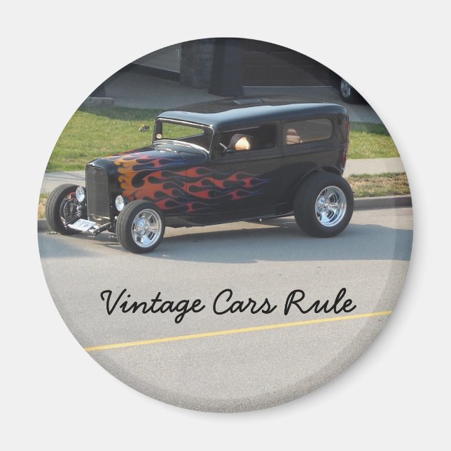 Vintage Cars Rule Magnet (Front)