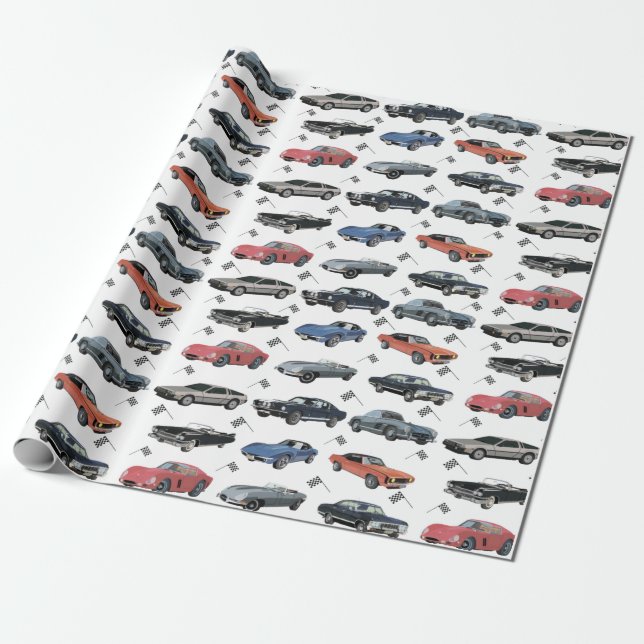Vintage Cars  Wrapping Paper (Unrolled)