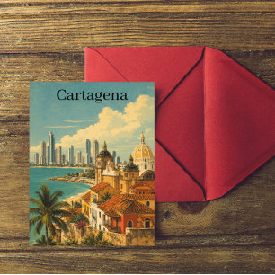 Vintage Cartagena Colombia Caribbean Travel  Postcard