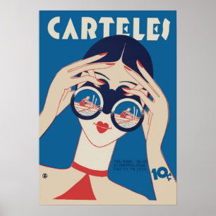 Vintage Carteles Woman Sunglasses Poster – 1930s