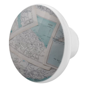 Vintage Cartographer's Dream Ceramic Knob