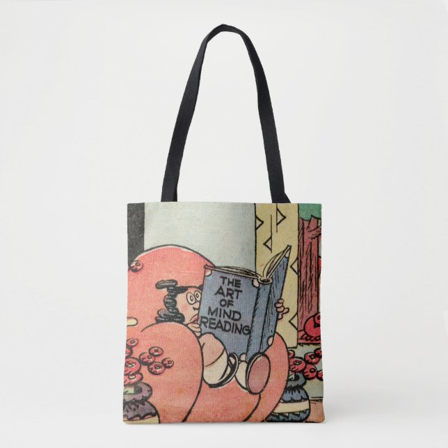 Vintage Cartoon "Art of Mind Reading" Tote Bag (Front)