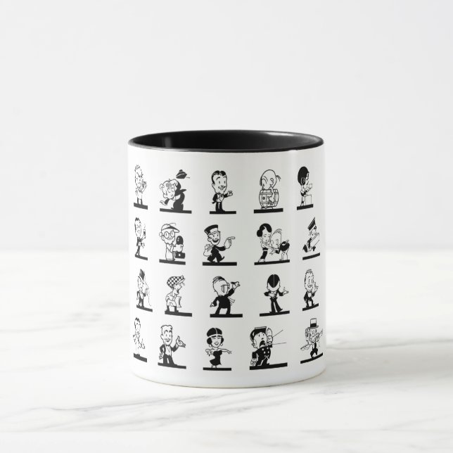 Vintage cartoon black and white comics funnies mug (Center)