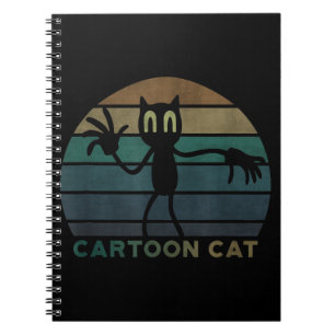 Vintage Cartoon Cat Creepypasta Cool Cat Lover Notebook