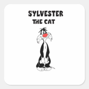 Vintage Cartoon Cat From 1940s, 1950s, Square Sticker