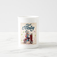 Vintage cartoon Italy travel post card.