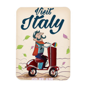Vintage cartoon Italy travel post card. Magnet