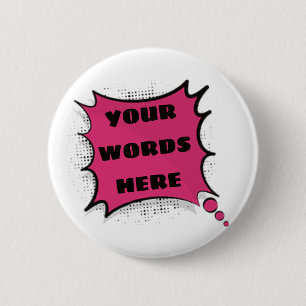 Vintage Cartoon Superhero Fight Bubble CUSTOMIZE I 6 Cm Round Badge
