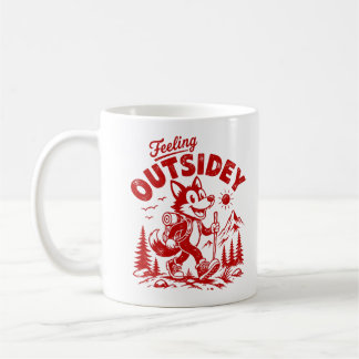 Vintage Cartoon Walking Fox Feeling Outsidey Coffee Mug