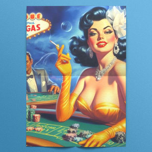 Vintage Casino Woman Tissue Paper