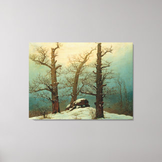 Vintage Caspar David Friedrich Cairn in Snow Canvas Print