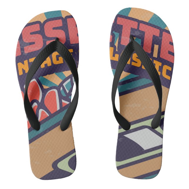 Vintage cassete jandals (Footbed)