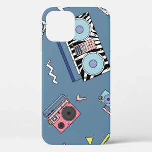 Vintage Cassette Players: Retro Seamless Art iPhone 12 Case
