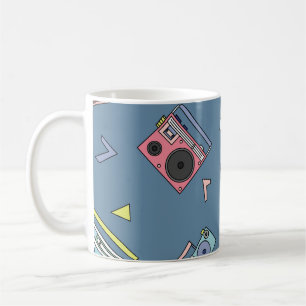 Vintage Cassette Players: Retro Seamless Art Coffee Mug