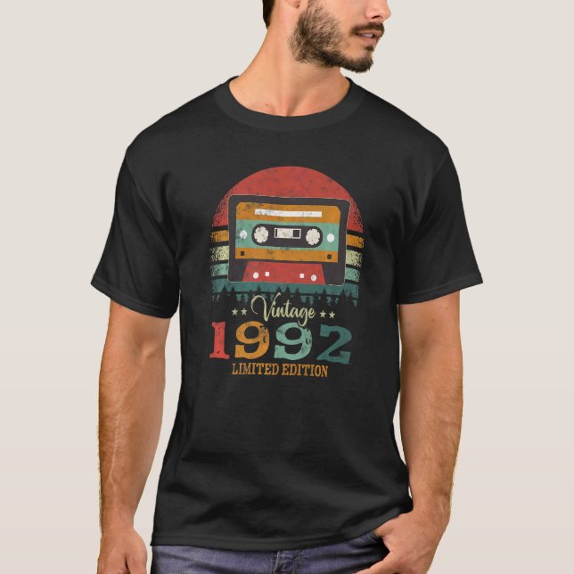 Vintage Cassette Tape 1992 Birthday T-Shirt (Front)