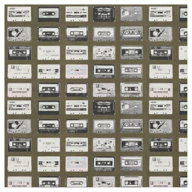 Vintage Cassette Tape Fabric (Close Up)