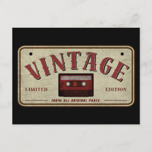 Vintage Cassette Tape Limited Edition Music Lover Postcard