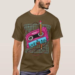 Vintage Cassette Tape Pencil 70s 80s 90s Music Mix T-Shirt