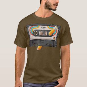 Vintage Cassette Tape Pencil 70's 80's 90's Music T-Shirt