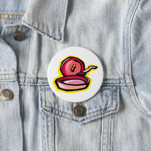 Vintage Cast Iron Griddle Retro Cooking Art  7.5 Cm Round Badge