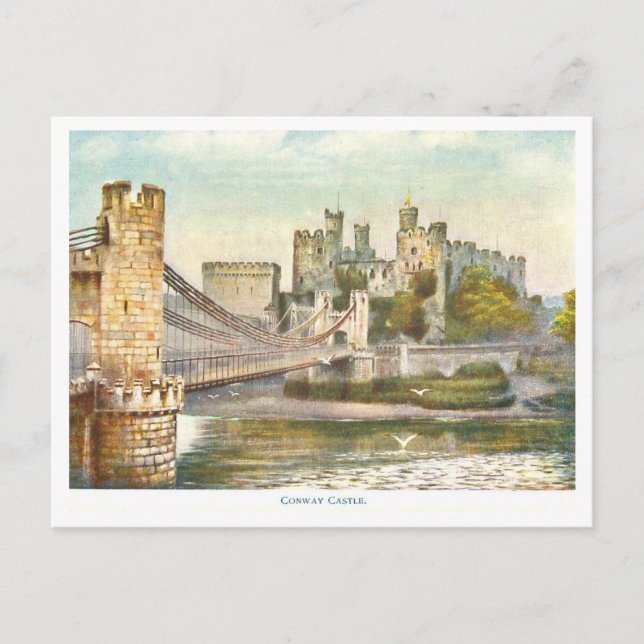 Vintage Castle Conwy  Postcard (Front)