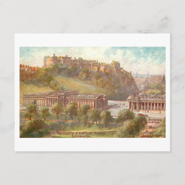Vintage Castle, Edinburgh, Scotland Postcard (Front)