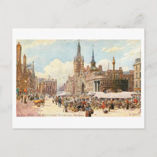 Vintage Castle Street, Aberdeen, Scotland Postcard