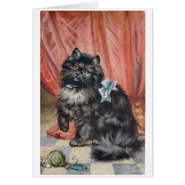 Vintage - Cat and Yarn, (Front)