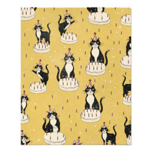Vintage Cat Birthday Photo Print