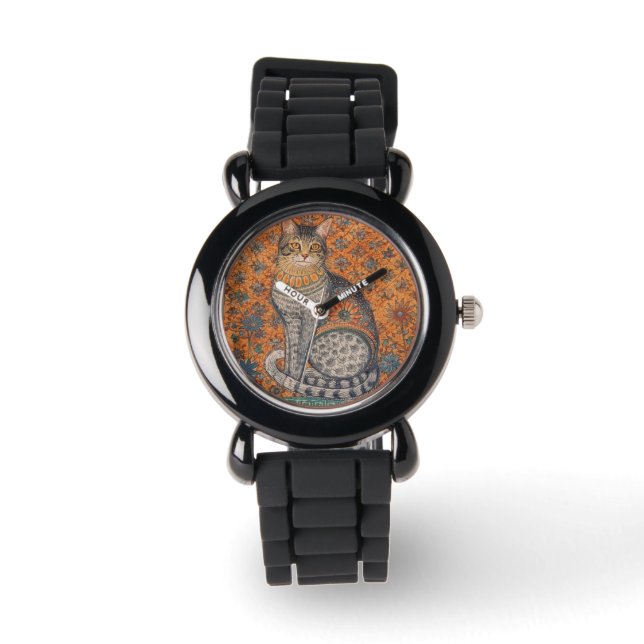 Vintage Cat, Cat Motif Art , Classic  Watch (Front)