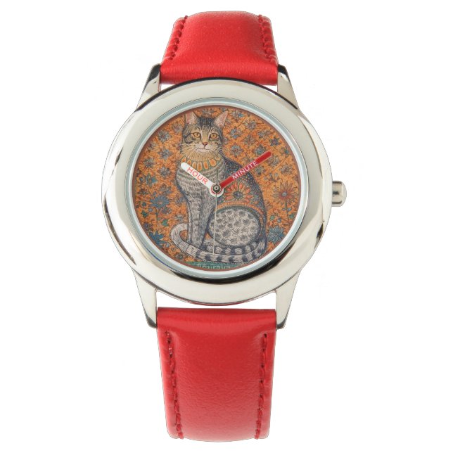 Vintage Cat, Cat Motif Art , Classic  Watch (Front)