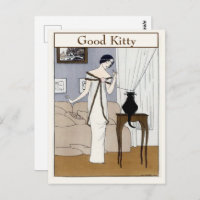 Vintage CAT,  change text Postcard