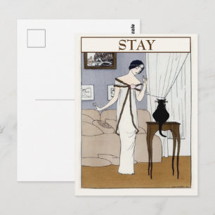 Vintage CAT, change text Postcard