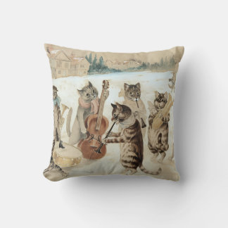 Vintage Cat Christmas Carol Louis Wain Art Cushion