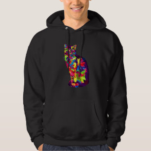 Vintage Cat Colorful For Men Women Hoodie