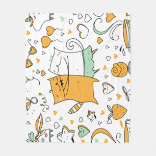 Vintage cat couple: seamless icons. fleece blanket