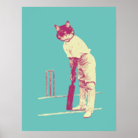 vintage cat cricketer