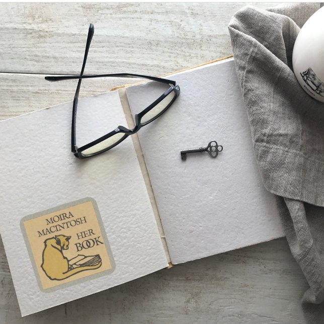 Vintage Cat Custom Bookplate Sticker (Creator Uploaded)