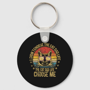 Vintage Cat Dad For Men Funny Cat Dad Father's Day Key Ring