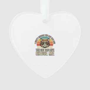 Vintage Cat Dad Life Chose Me T-Shirt Design_1 Ornament
