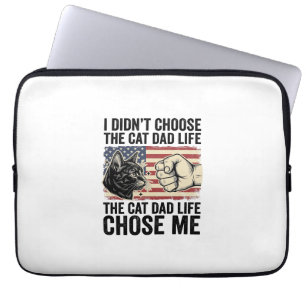 Vintage Cat Dad Life Patriotic Vector Shirt Design Laptop Sleeve
