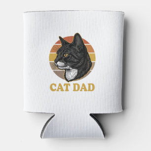 Vintage Cat Dad Retro Cat Lover Shirt Design_1 Can Cooler