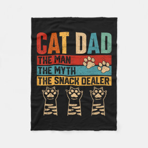 Vintage Cat Dad The Man Myth Snack Er Funny Father Fleece Blanket