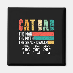 Vintage Cat Dad The Man The Myth Snack Dealer Fath Magnet