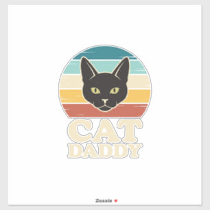 Vintage Cat Daddy Black Cat Retro Sunset Shirt Des