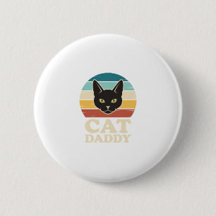 Vintage Cat Daddy Black Cat Retro Sunset Shirt Des 6 Cm Round Badge