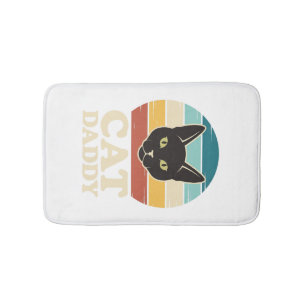 Vintage Cat Daddy Black Cat Retro Sunset Shirt Des Bath Mat