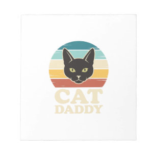 Vintage Cat Daddy Black Cat Retro Sunset Shirt Des Notepad