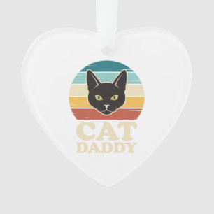 Vintage Cat Daddy Black Cat Retro Sunset Shirt Des Ornament