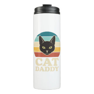 Vintage Cat Daddy Black Cat Retro Sunset Shirt Des Thermal Tumbler